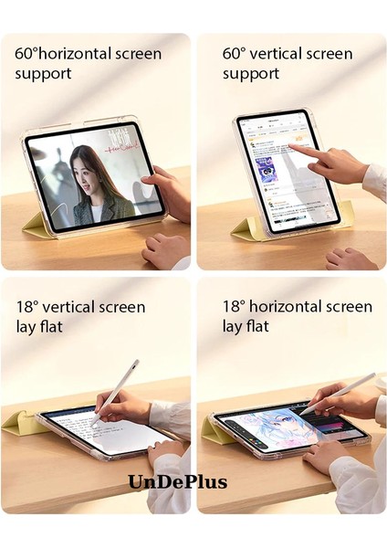 Apple iPad Pro 12.9 3./4./5./6. Nesil Kılıf Kalem Bölmeli Akrilik Şeffaf Ayrılabilir Case 2018-2022 indirimleri