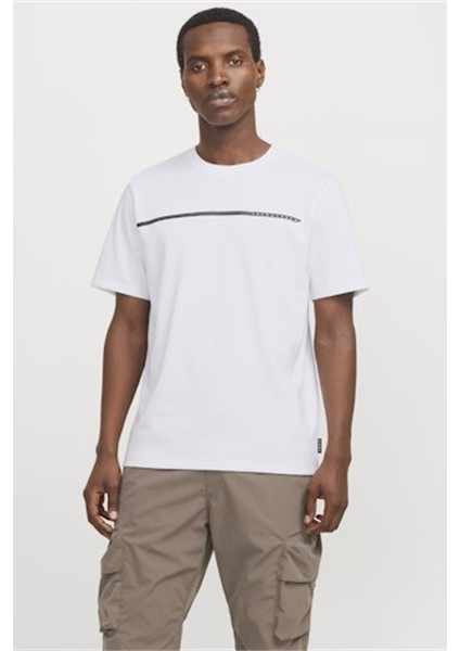Jcofusıon Full Brandıng Tee Ss Crew Noos Beyaz Erkek T-Shirt 12273120