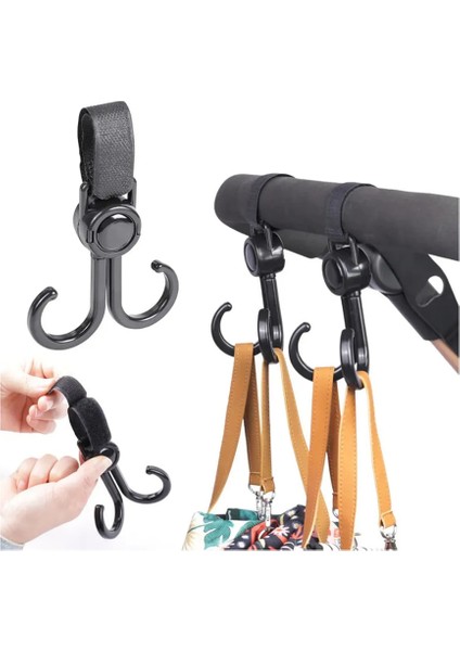 Ayarlanabilir ve Çıkarılabilir Taşıma Kancası - Bebek Arabası, Bisiklet ve Alışveriş Için, 2'li Set fiyatları