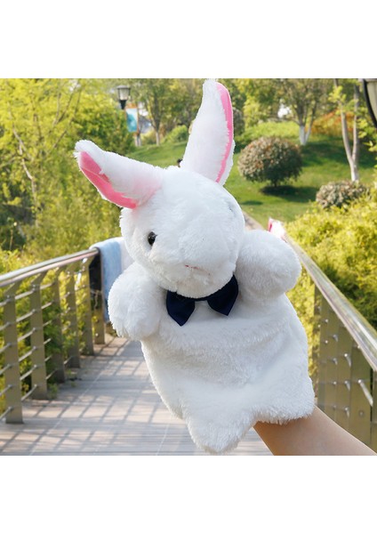 Beyaz Tavşan El Kuklası Peluş Oyuncak 25CM (Yurt Dışından)