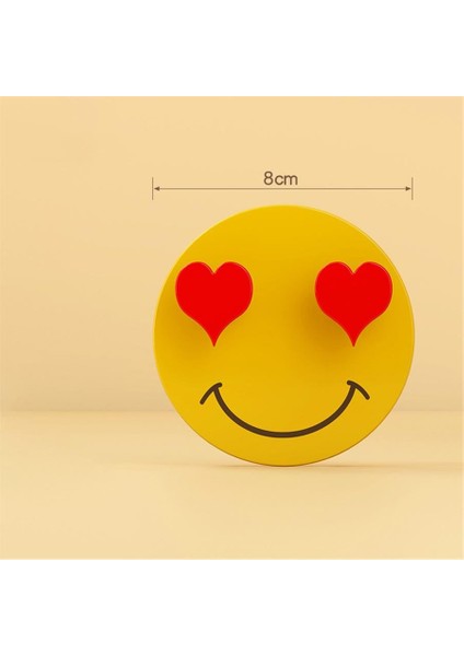Kendinden Yapışkanlı Kalp Emojili Askı Pratik Elbise Mutfak Askısı Sevimli 2 Kancalı Kalpli Emoji
