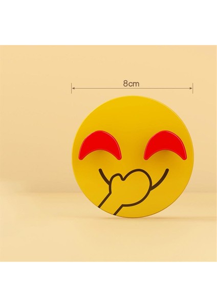 Kendinden Yapışkanlı Kalp Emojili Askı Pratik Elbise Mutfak Askısı Sevimli 2 Kancalı Kalpli Emoji