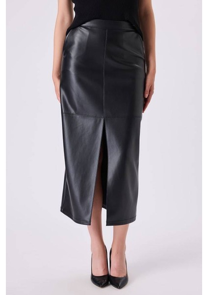 Lara Yırtmaç Detaylı Kadın Deri Etek 342113013 fiyatları