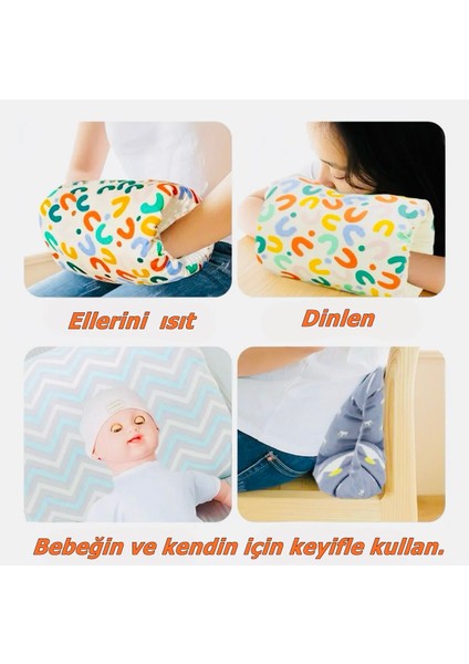 Pembe Yıldız Desenli Organik Kol Desteği Emzirme Yastığı