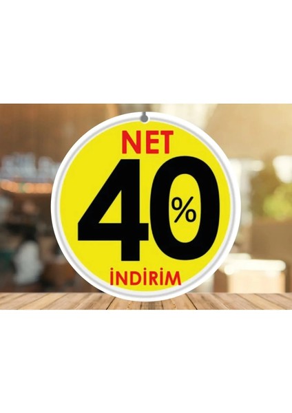 Mağaza Dönkartı %40 Indirimii Yazılı Çift Yön Baskılı Dönkart