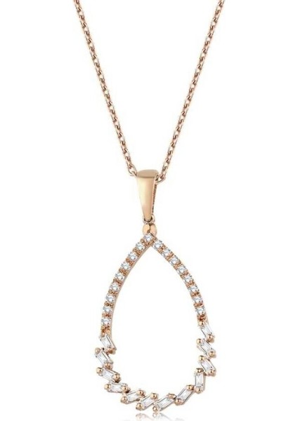 0.23 Karat Pırlanta Baget Kolye