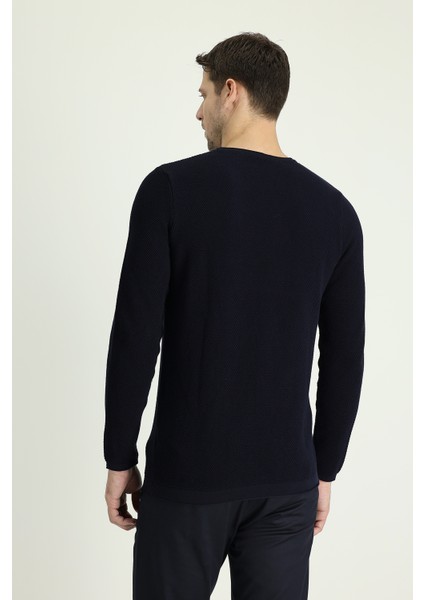 Bisiklet Yaka Slim Fit Dar Kesim Desenli Pamuklu Triko Kazak modelleri