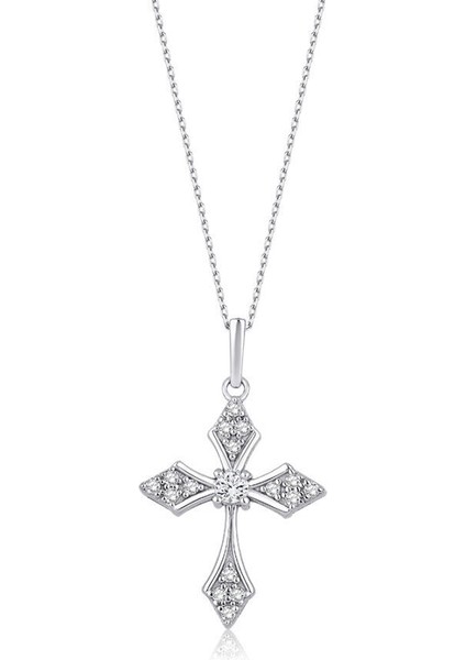 0.34 Karat Pırlanta Haç Kolye