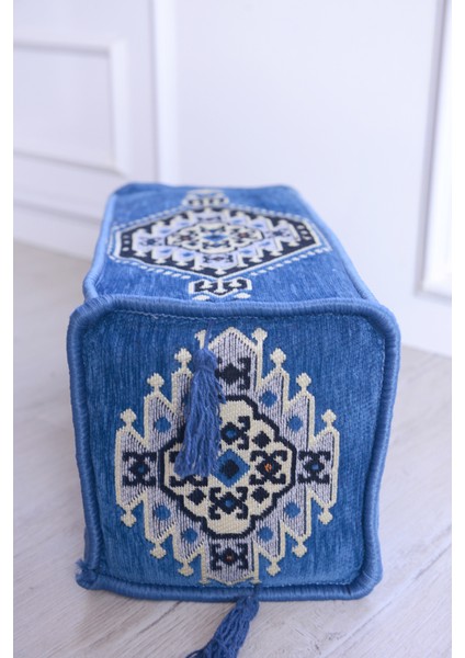 Şark Köşesi Takımı Kol Dayama Minderi Mavi Yahyalı Modeli (22 x 22 x 50 cm )