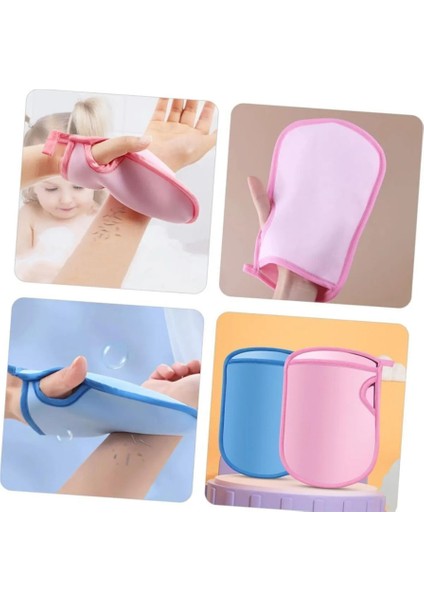 Ele Geçmeli Ölü Deri Sökücü Kese Yumuşak Kir Sökücü Lif Banyo Kesesi Banyo Eldiveni Mavi Renk fırsatları