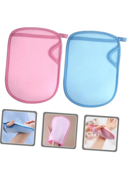 Ele Geçmeli Ölü Deri Sökücü Kese Yumuşak Kir Sökücü Lif Banyo Kesesi Banyo Eldiveni Mavi Renk indirimleri