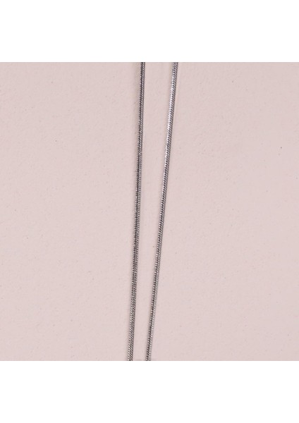 Çelik Kadın Kolye, Çift Zincir Boncuk Detaylı, Gümüş Renk, NO:119 fırsatları