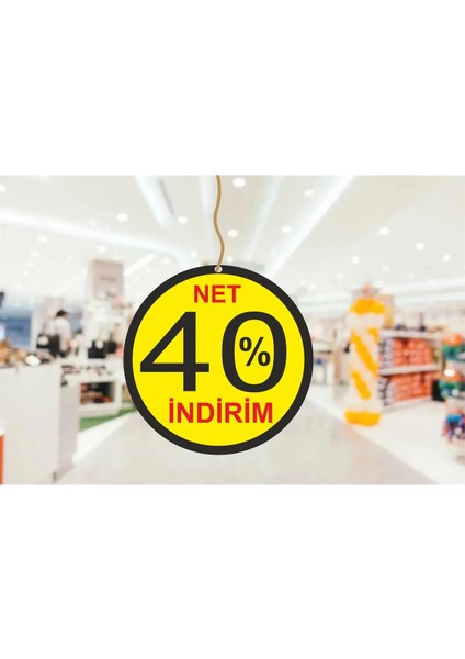 %40 Indirimii Yazılı Çift Yön Baskılı Dönkart