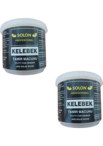 2 Adet Çok Amaçlı Ahşap Parke Masa Sehpa Çizik Çok Amaçlı Tamir Dolgu Macunu Kelebek 240 gr