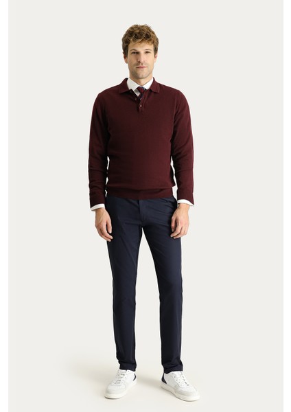 Slim Fit Dar Kesim Likralı Kanvas / Chino Pantolon