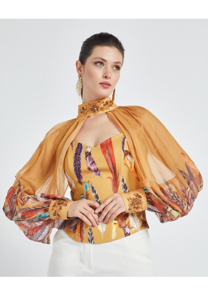Işleme Detaylı Bolero ve Büstiyer Takım - Çıkarılabilir Bolero - Modern ve Şık - Özel Gün ve Davetler Için Takım