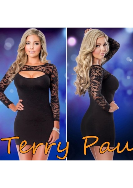 B101169 Dantel Detaylı Elbise