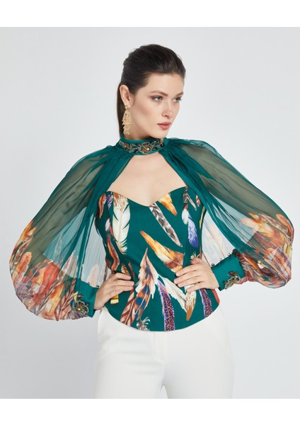 Işleme Detaylı Bolero ve Büstiyer Takım - Çıkarılabilir Bolero - Modern ve Şık - Özel Gün ve Davetler Için Takım