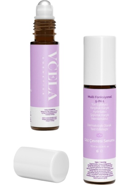Multi Fonksiyonel Göz Çevresi Serum 5-İn-1 Konsantre Vegan Doğal İçerikli Roll-On