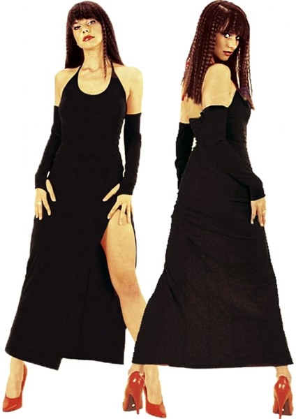 B101199 Derin Yırbrfaçlı Eldivenli Elbise