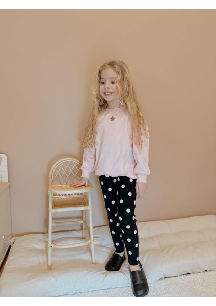 Yıldız Baskı Fitilli Taytlı Kız Çocuk Takım