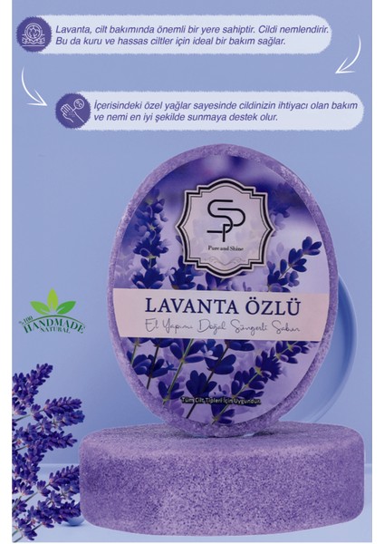 LAVANTA ÖZLÜ EL YAPIMI DOĞAL SÜNGERLİ SABUN