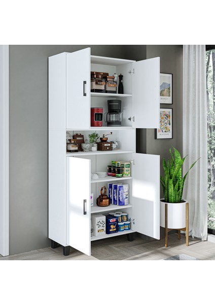 Como 6 Gözlü 4 Kapaklı Çok Amaçlı Dolap Ayakkabılık Kiler Dolabı 90 cm fırsatları