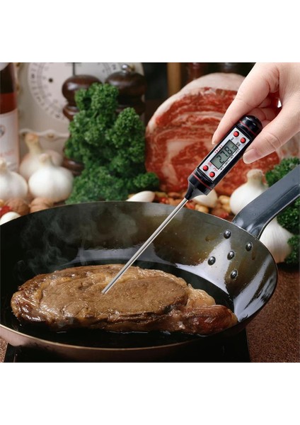 Gıda Termometresi Et Su Süt Sıcaklık Ölçer Yiyecek Sıvı Gıda Isı Ölçüm Termometresi fırsatları