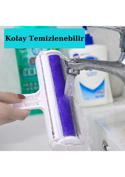 Hazneli Kedi Köpek Evcil Hayvan Kazak Kıyafet Elbise Halı Yatak Tüy Temizleyici Kıl Toz Toplayıcı