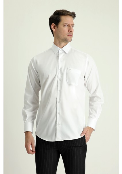 Uzun Kol Non Iron Saten Klasik Pamuklu Gömlek