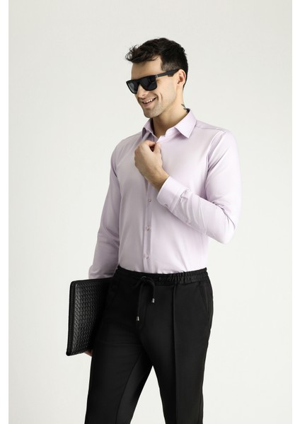 Uzun Kol Slim Fit Dar Kesim Pamuklu Non Iron Saten Klasik Gömlek fiyatları