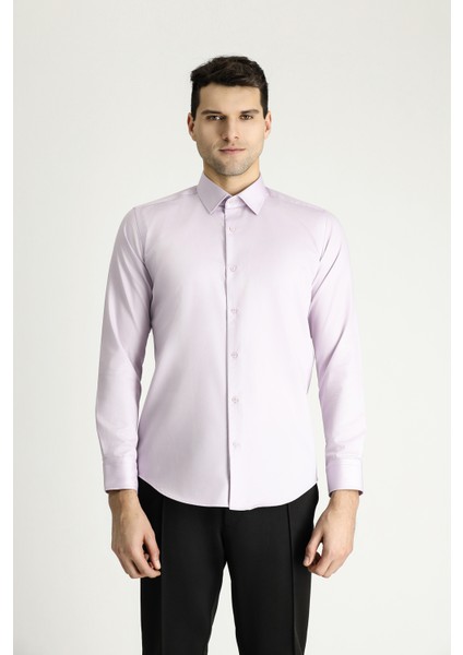 Uzun Kol Slim Fit Dar Kesim Pamuklu Non Iron Saten Klasik Gömlek modelleri