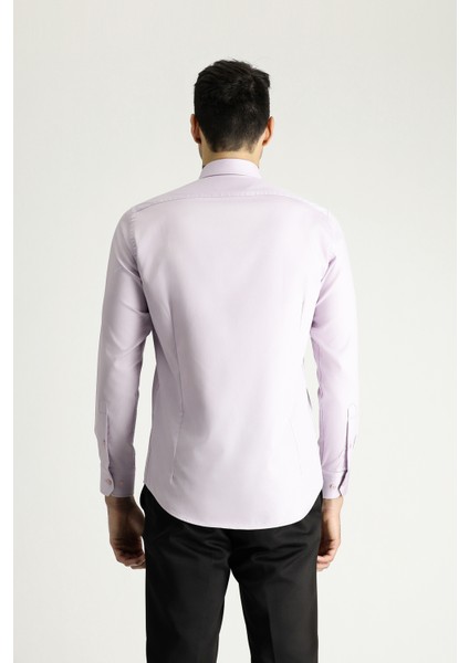 Uzun Kol Slim Fit Dar Kesim Pamuklu Non Iron Saten Klasik Gömlek fırsatları