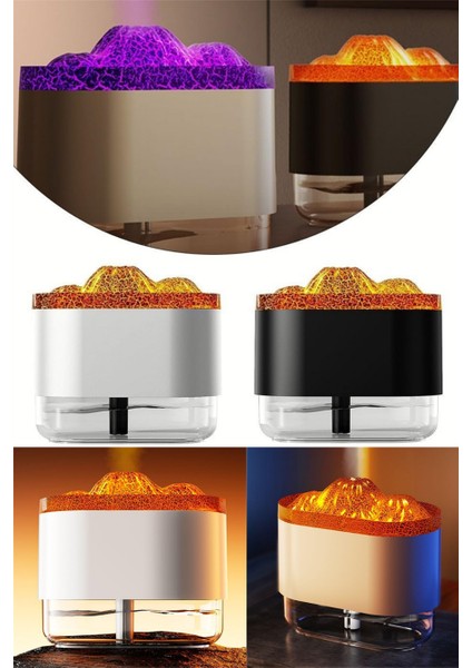 Yanardağ Tasarımlı Hava Nemlendirici Ultrasonik LED Işıklı Taşınabilir Hava Nemlendirici Buhar Makinesi