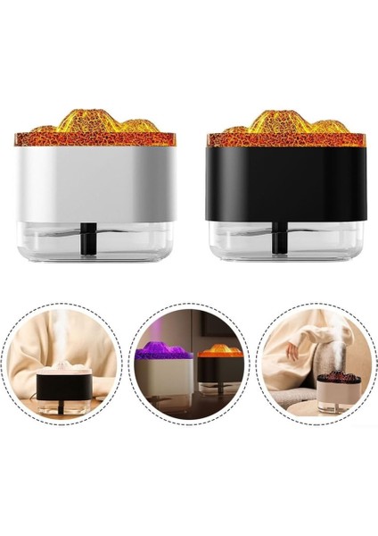 Yanardağ Tasarımlı Hava Nemlendirici Ultrasonik LED Işıklı Taşınabilir Hava Nemlendirici Buhar Makinesi fırsatları