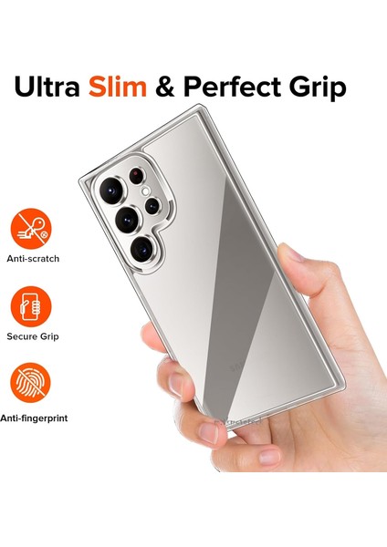 Samsung Galaxy S25 Ultra Kılıf Kamera Çıkıntılı Kamera Korumalı Yumuşak Silikon +9h Ekran Koruyucu Nano Cam 2in1 Set