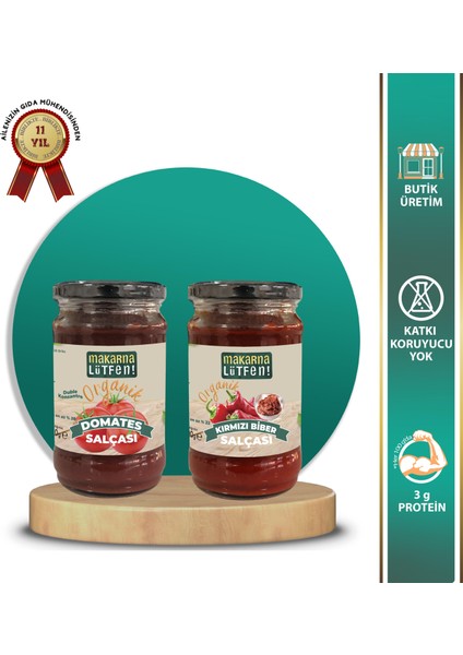 Organik Domates ve Biber Salçası Seti (610 gr)