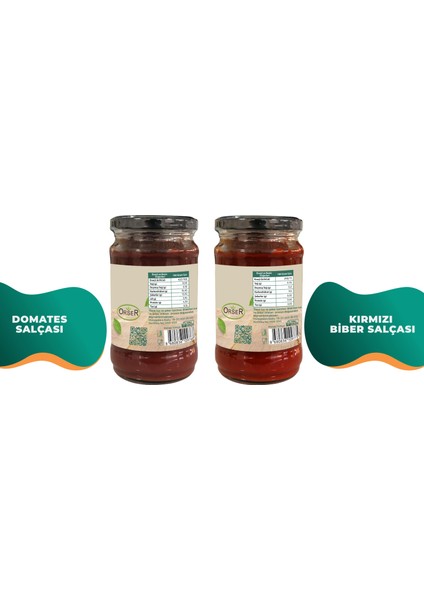 Organik Domates ve Biber Salçası Seti (610 gr)