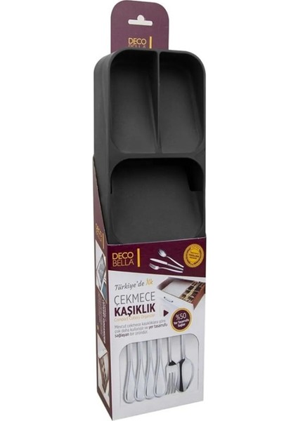 Antrasit 5 Bölmeli Çekmece Kaşıklık Mutfak Düzenleyici, Dayanıklı Çatal Kaşık Bıçak Organizatörü fiyatları