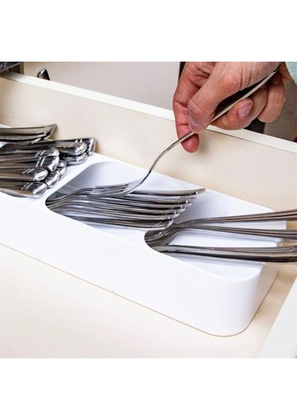 Antrasit 5 Bölmeli Çekmece Kaşıklık Mutfak Düzenleyici, Dayanıklı Çatal Kaşık Bıçak Organizatörü modelleri