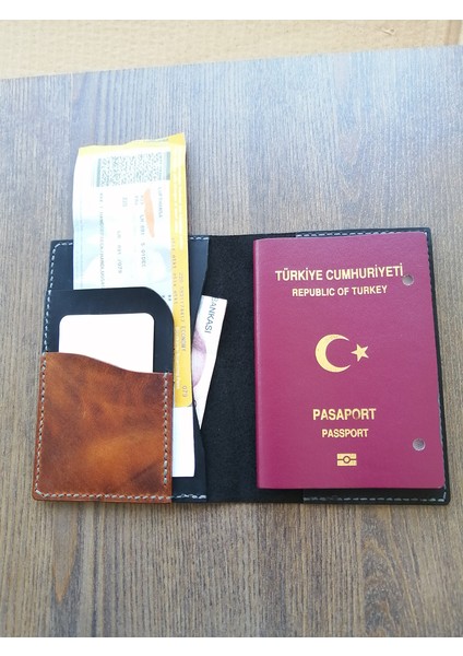 Deri Pasaport Kılıfı Kişiye Özel El Yapımı Seyahat Cüzdan MP40 modelleri