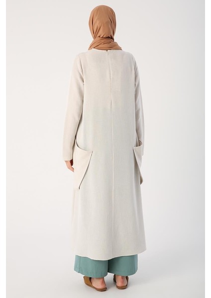 Taş-Yanları Cepli Salaş Keten Tunik