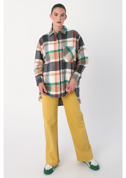 Gri-Ekru-Rahat Kalıp Gömlek Tunik fiyatları