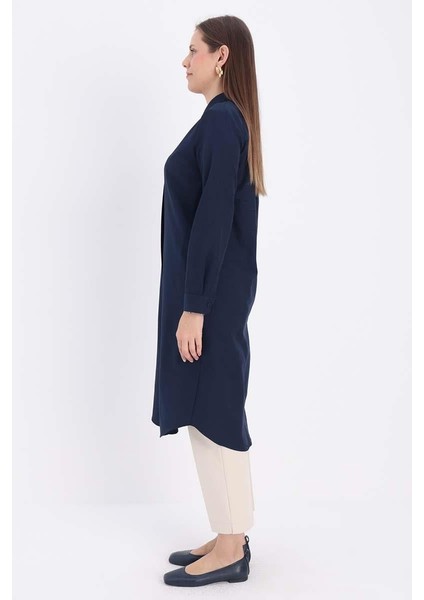 Lacivert-Gizli Patlı Uzun Gömlek modelleri