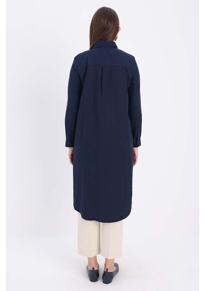 Lacivert-Gizli Patlı Uzun Gömlek fırsatları