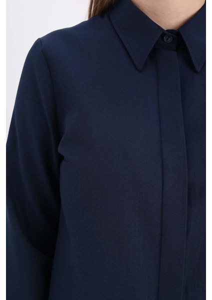 Lacivert-Gizli Patlı Uzun Gömlek indirimleri