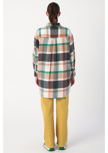 Gri-Ekru-Rahat Kalıp Gömlek Tunik fırsatları