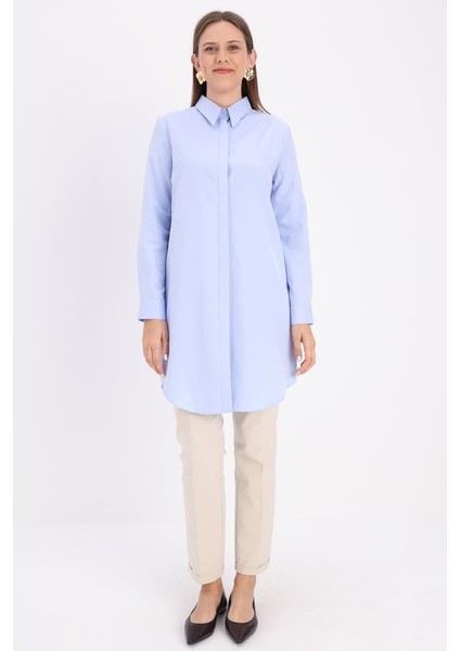 Mavi-Gizli Patlı Gömlek Tunik fiyatları