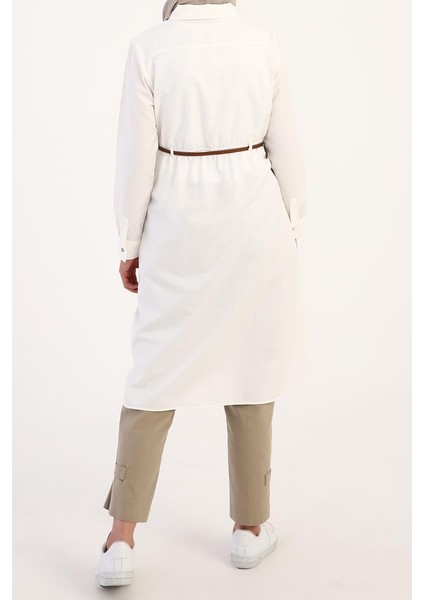 Beyaz-Kemerli Gömlek Tunik modelleri