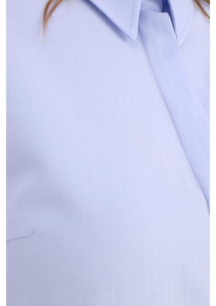 Mavi-Gizli Patlı Gömlek Tunik indirimleri